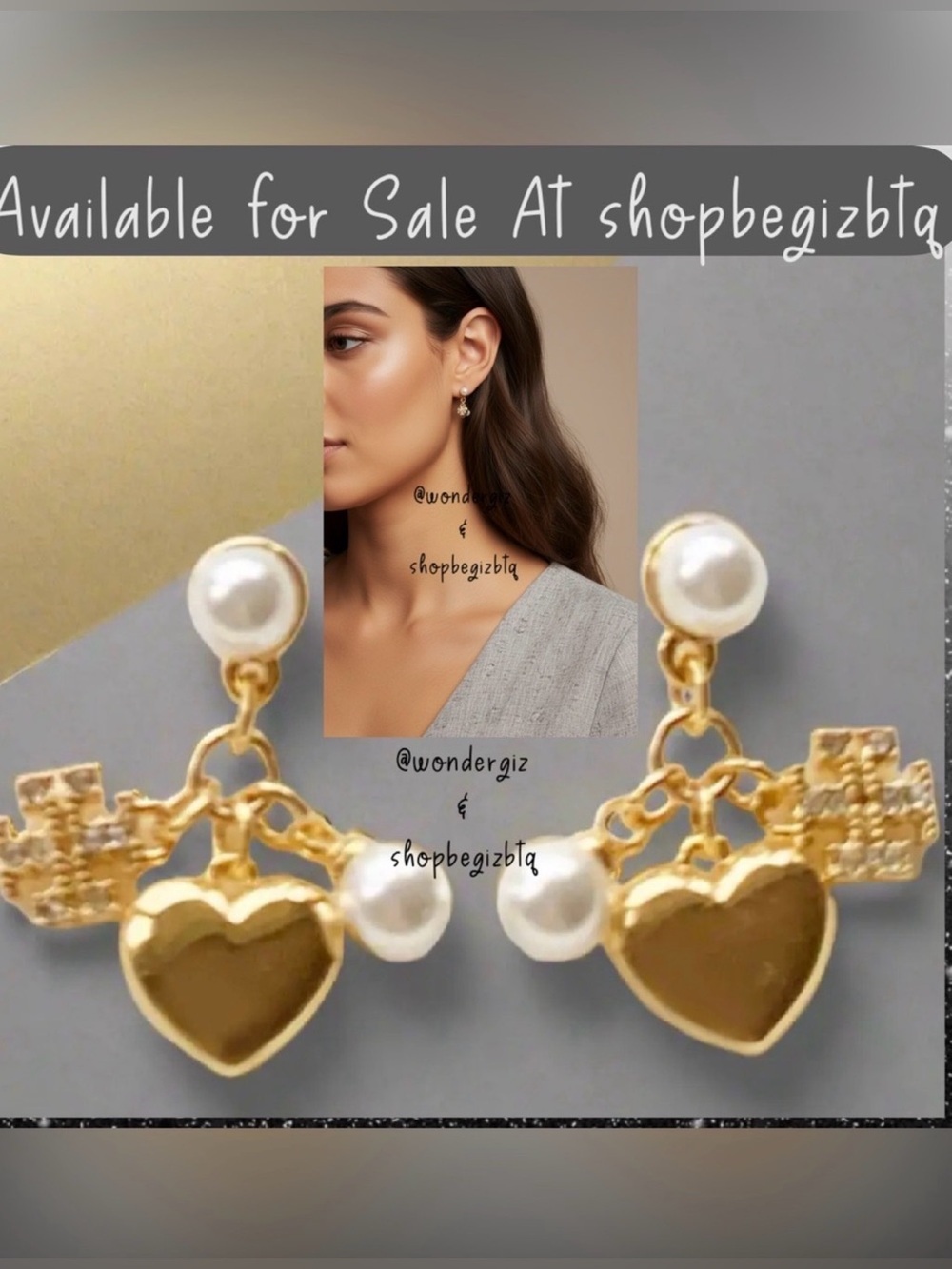 Tory Burch Authentic Kira Charm Earrings Gold